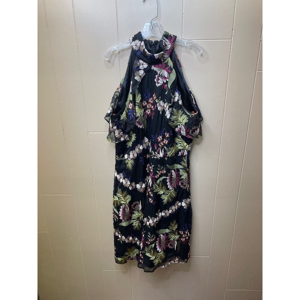 Monique Lhuillier Black Floral Garden Embroidered Dress Add to Hearts size 10